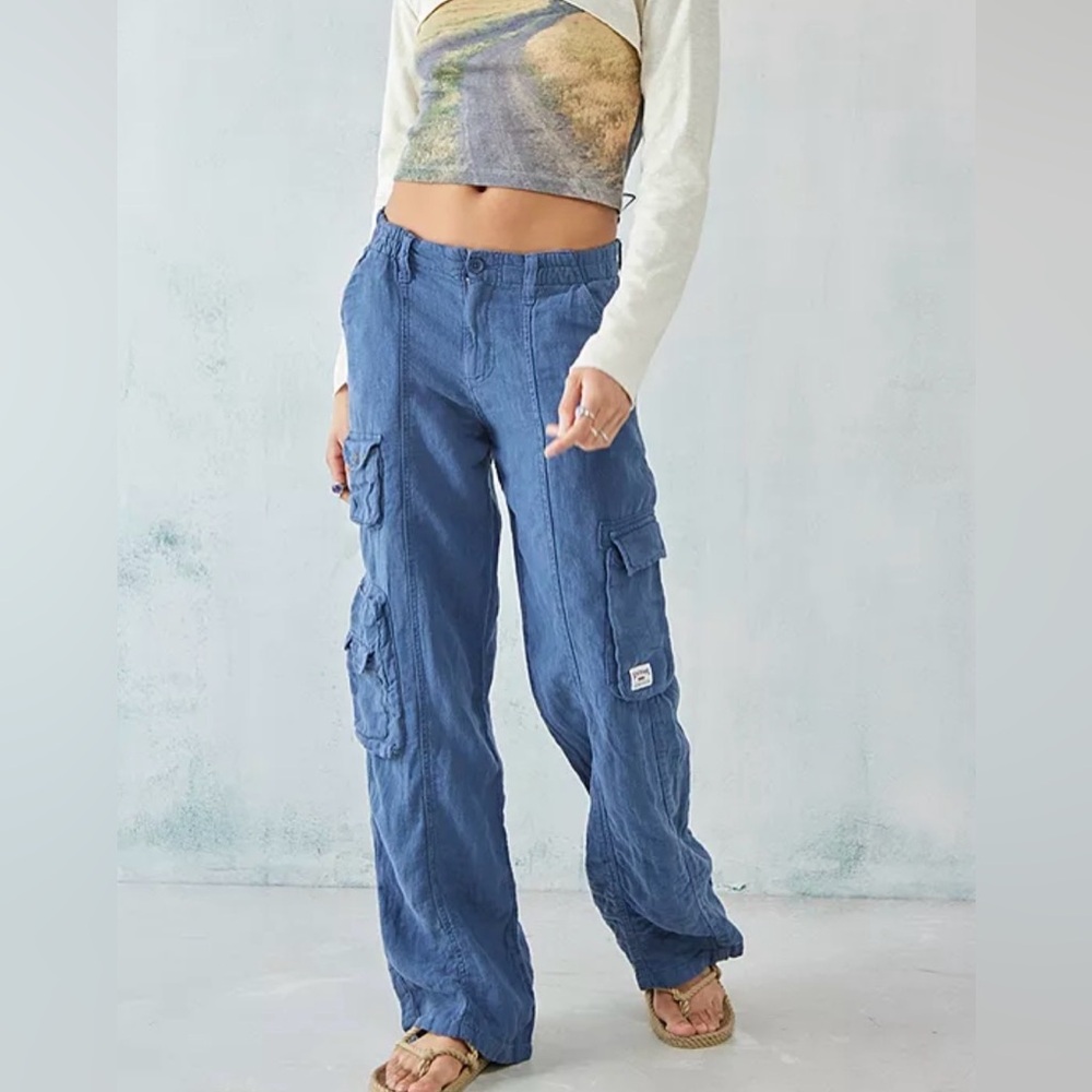 BDG Blue Cargo Wide-Leg Pants